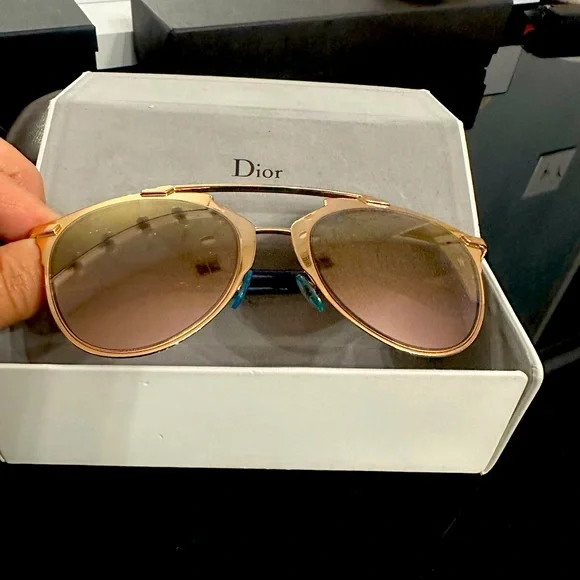 CHRISTIAN DIOR gold REFLECTED Sunglasses mirrored pink Lenses 321/0R Christian Dior Rose Gold Reflected Sunglasses 3210R  main image 2